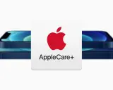 Logo Apple z napisem AppleCare+ na tle iPhone'ów. Zapewnij sobie spokój ducha z AppleCare+.