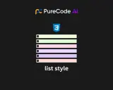 Stylizowana lista z ikoną CSS i tekstem "list style".