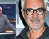 Manlig programledare på SVT med glasögon och grått hår. Han ser ut att vara i en studio.