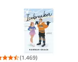 Copertina del libro "Icebreaker" di Hannah Grace. La trama coinvolge una pattinatrice artistica e un giocatore di hockey, con un'ambientazione su una pista di pattinaggio.