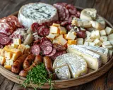 Plateau généreux de charcuteries et fromages, une véritable spécialité Franche-Comté, avec saucissons, terrines, et divers fromages affinés.