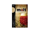 Book cover for "Malt: A Practical Guide from Field to Brewhouse," featuring barley malt grains, wheat stalks, and a glass of amber beer.