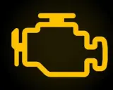 Luz de advertencia de fallo motor Volkswagen encendida. Indica un problema que requiere atención inmediata.