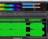 Interface de mastering audio, affichant des formes d'onde, des analyseurs de spectre et des niveaux. L'objectif est mastering son.