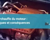 Gros plan sur un moteur de bateau inboard, évoquant le **refroidissement moteur bateau inboard** et les risques de surchauffe.