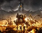 Żołnierze w zniszczonym mieście, przygotowują się do walki z potworami i gigantycznym robotem. W tle czai się złowrogi władca. To gra o przetrwanie i **gears tactics**.