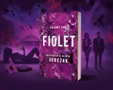 Okładka książki "Fiolet" Małgorzaty Olivii Sobczak. Tajemnicze postacie i mroczne kolory zła kolejność tworzą atmosferę intrygi.