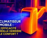Climatiseur mobile BTUs diffusant un air frais dans un salon. Le confort est-il réel ?
