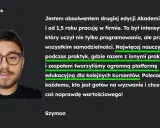 Szymon, absolwent Akademii Devstock, opowiada, jak programować i jak samodzielność rozwijać. Stworzył platformę edukacyjną.