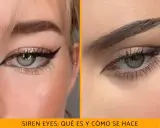 Ojos sirena con delineado dramático y pestañas largas. Un look cautivador que realza la mirada.