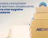 Kurier z paczkami, gotowy do wysyłki do Szwecji. Oferuje niskie ceny i wygodne punkty nadania.