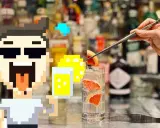 Pixel-Mann freut sich auf seinen Gin Tonic. So trinkt man ihn: Eis, Grapefruit und Tonic Water.