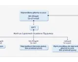 Schemat diagnostyki cukrzycy: nieprawidłowa glikemia na czczo, OGTT i wynik po 2 godzinach od podania 75g glukozy.