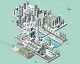 Darmstadt smart city: vernetzte Gebäude, autonome Fahrzeuge, Drohnen und erneuerbare Energien prägen die futuristische Stadtlandschaft.