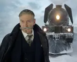 Un uomo con baffi elaborati e un cappotto scuro, davanti a un treno a vapore innevato. Un'immagine che evoca un **sherlock holmes riassunto breve** di mistero e avventura.