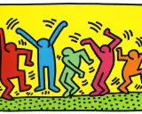 Keith Haring dancing figures meaning: vibrant, stylized figures in motion, embodying joy and unity.