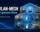 WLAN-MESH im ganzen Haus: Ein Router und zwei Satelliten-Einheiten sorgen für lückenlose Abdeckung.
