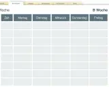 Ein leerer Stundenplan für die "A Woche" mit Feldern für Zeit, Montag bis Freitag und 8 Zeitstunden. Ideal als schuljahreskalender zum ausdrucken.