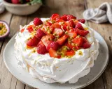 Pavlova aux fruits rouges et fruits de la passion, une délicieuse recette russe pour un dessert léger et aérien.