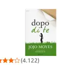 Copertina del libro "Dopo di te", seguito di "Io prima di te". Una silhouette di donna tiene un mazzo di fiori.