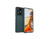 Eleganckie, ciemnozielone etui ochronne na telefon realme 7 z wyrazistą fakturą.