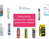 Różne produkty z elektrolitami dla sportowców, w tym napoje, tabletki i proszki. Dowiedz się, co to elektrolity i jak pomagają w regeneracji.
