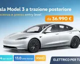 Tesla Model 3 RWD con 534 km di autonomia WLTP, ideale per chi cerca efficienza e un prezzo entry level.