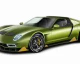 Grüner Lamborghini Miura mit V12-Motor, ein Meisterwerk der Ingenieurskunst.