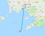 Trasa z Neapolu na wyspę Capri, podróż trwa 2 godziny 25 minut.