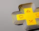 Żółty symbol PlayStation Plus z przyciskami, zapowiedź gier na ps plus marzec.