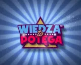 Logo "Wiedza to potęga" w jaskrawych kolorach, z błyszczącym złotym trójkątem i promieniami w tle. Prawdziwa wiedza to potęga, nawet na PS5!