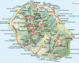 Mapa Reunion: podróż po wyspie, od wybrzeża po wulkany. Odkryj punkty widokowe, plaże i szlaki.