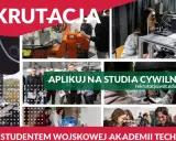 Rekrutacja na studia cywilne WAT. Młodzi ludzie uczą się i pracują w nowoczesnych laboratoriach.