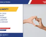 Dwie dłonie tworzą serce. Grafika informuje, od czego zależy wysokość alimentów na dziecko.