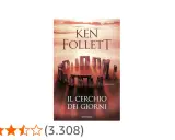 Copertina del ken follett ultimo libro, "Il cerchio dei giorni", con Stonehenge avvolto nella nebbia.