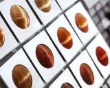 Campioni di capelli con tonalità che vanno dal biondo ramato al castano intenso, pronti per scegliere il colore perfetto.