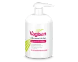 Vagisan Intimwaschlotion mit Milchsäure & Kamillenextrakt. Ein sanftes Putzmittel, ideal für die tägliche Intimhygiene, auch während der Schwangerschaft.