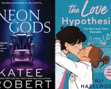 Copertine di libri "Neon Gods" e "The Love Hypothesis", perfetti per chi ama i libri spicy.