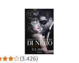 Copertina di "Cinquanta Sfumature di Nero", parte della serie 50 sfumature, con i protagonisti mascherati.
