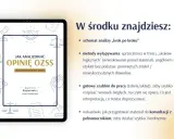 Na tablecie widoczna okładka poradnika "Jak analizować opinię OZSS". W środku schemat analizy, metody wyłapywania błędów i gotowy szablon.