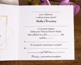 Zaproszenie na Komunię Świętą dla Matki Chrzestnej. Jak podpisać kopertę na komunię? Wypełnij datę, godzinę i miejsce przyjęcia.
