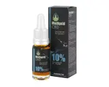 Olejek CBD Medigold pomógł mi odzyskać spokój. Złoty olej Full Spectrum 10% w szklanej buteleczce z pipetą.