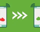 Ilustracja przedstawia dwa telefony, jeden z czerwoną słuchawką, drugi z zieloną, połączone strzałkami. Symbolizuje przekierowanie połączeń motorola.