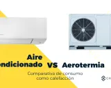 Unidad interior de aire acondicionado Daikin y unidad exterior de aerotermia Kosner. Comparativa de consumo como calefacción para combatir el calor.