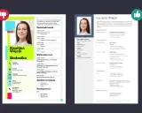 Zdjęcie przedstawia szablon CV studentki z jej zdjęciem i danymi kontaktowymi.