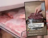 Sposób, jak szybko rozmrozić mięso, pokazany na filmie. Mięso w woreczku na garnku.