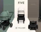 Wózki spacerowe Muuvo w różnych kolorach: Iron Graphite, Pine Green, Five Desert Sand, Mokka i Classic Black.