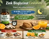 Zink Bisglycinat: Wann einnehmen? Vor oder nach leichter Mahlzeit, abends für Schlaf. Vermeide Kaffee, Getreide, Eisen & Calcium. Kombiniere mit Vitamin C.