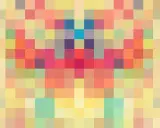 Schema di pixel colorati, un'immagine sgranata che evoca un senso di nostalgia e mistero, come un ricordo sfocato.