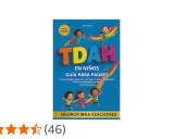 Portada de libro "TDAH en niños: Guía para padres", con ilustraciones de niños y arcoíris. Explica el TDAH para niños.
